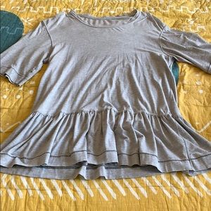 Lululemon Gray Peplum Top size 8